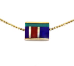 Jimmie King Jr. - Navajo - Contemporary Multi-Stone Inlay and 14K Gold Necklace, 18" length