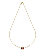 Jimmie King Jr. - Navajo - Contemporary Multi-Stone Inlay and 14K Gold Necklace, 18" length