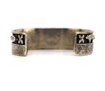 Zuni - Multi-Stone Channel Inlay and Silver Overlay Bracelet with Animal Designs c. 1990s, size 6.25