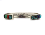 Olivia O. Whitethorne - Navajo - Multi-Stone Cobble Inlay and Sterling Silver Bracelet c. 1990s, size 6.75