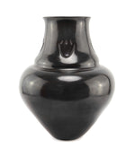 Judy and Lincoln Tafoya - Santa Clara Black Vase with Bear Paw Design c. 2003, 15.75" x 13"