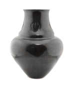 Judy and Lincoln Tafoya - Santa Clara Black Vase with Bear Paw Design c. 2003, 15.75" x 13"