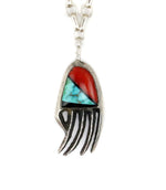 Preston Monongye (1927-1987) - Hopi Multi-Stone and Sterling Silver Necklace c. 1960s, 22" length