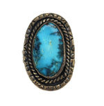 Navajo - Turquoise and Silver Ring c. 1960-70s, size 6