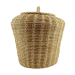 Tohono O'odham Large Lidded Gap Stitch Basket c. 1960s, 15" x 13" (SK3499)