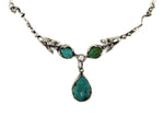 Sam Patania - Super Nova Turquoise and Sterling Silver Blossom Drop Necklace, 18" length