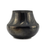 Maria Martinez (1887-1980) and Julian Martinez (1885-1943) - San Ildefonso Black on Black Gunmetal Jar c. 1939-40, 4" x 4.75"