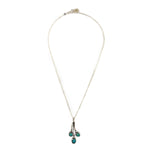 Sam Patania - Turquoise and Sterling Silver Three Stone Vine Necklace, 18" length