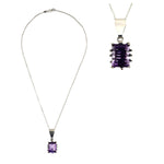 Sam Patania - "Grand Cathedral" Amethyst and Sterling Silver Necklace, 18" length