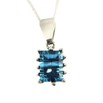 Sam Patania - "Grand Cathedral" Sky Blue Topaz and Sterling Silver Necklace, 18" length