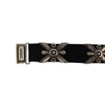 Frank Patania Sr. (1899-1964) - Sterling Silver and Leather Concho-Style "Georgia" Belt c. 1930s, 24.5" waist