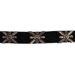 Frank Patania Sr. (1899-1964) - Sterling Silver and Leather Concho-Style "Georgia" Belt c. 1930s, 24.5" waist