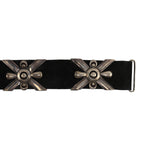 Frank Patania Sr. (1899-1964) - Sterling Silver and Leather Concho-Style "Georgia" Belt c. 1930s, 24.5" waist