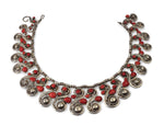 Frank Patania Sr. (1899-1964) - Italian Coral and Sterling Silver "Scroll" Necklace c. 1950s, 13.5" length