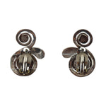 Frank Patania Sr. (1899-1964) - Sterling Silver "Scroll" Earrings, 1.5" x 1.125"