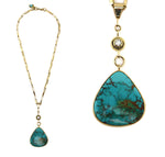 Sam Patania - "Blue Gem Gala" Contemporary Blue Gem Turquoise, Diamond, and 18K Gold Necklace, 23" length