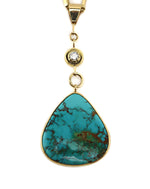 Sam Patania - "Blue Gem Gala" Contemporary Blue Gem Turquoise, Diamond, and 18K Gold Necklace, 23" length