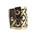 Frank Patania Sr. (1899-1964) - 18K Gold and Sterling Silver "Trellis" Cuff, size 6