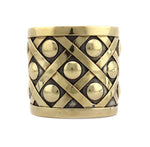 Frank Patania Sr. (1899-1964) - 18K Gold and Sterling Silver "Trellis" Cuff, size 6