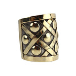 Frank Patania Sr. (1899-1964) - 18K Gold and Sterling Silver "Trellis" Cuff, size 6