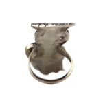 Zuni - Multi-Stone and Silver Channel Inlay Owl Ring c. 1950-60s, size 5.5