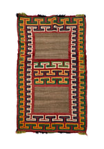 Navajo Double Saddle Blanket with Germantown Yarns and Homespun Center c. 1890s, 51" x 30.5"