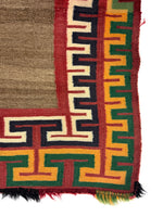 Navajo Double Saddle Blanket with Germantown Yarns and Homespun Center c. 1890s, 51" x 30.5"