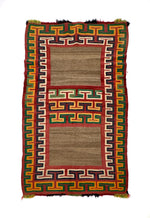 Navajo Double Saddle Blanket with Germantown Yarns and Homespun Center c. 1890s, 51" x 30.5"