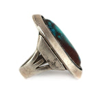 Frank Patania, Sr. (1898-1964) and Thunderbird Shop - Bisbee Turquoise and Sterling Silver Ring c. 1940-50s, size 8