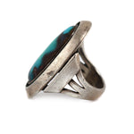 Frank Patania, Sr. (1898-1964) and Thunderbird Shop - Bisbee Turquoise and Sterling Silver Ring c. 1940-50s, size 8