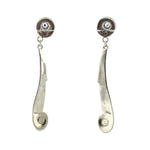 Roy Talahaftewa - Hopi - Contemporary Silver Overlay Post Earrings, 2.75" x 0.5"