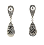 Roy Talahaftewa - Hopi - Contemporary Silver Overlay Post Earrings, 2.25" x 0.625"