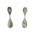 Roy Talahaftewa - Hopi - Contemporary Silver Overlay Post Earrings, 2.25" x 0.625"