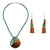 Pair of Santo Domingo Spiny Oyster and Turquoise Inlay Necklace and Earrings