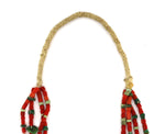 Navajo - 4-Strand Coral and Turquoise Beaded Necklace c. 1920-30s, 30" length