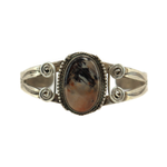 Navajo - Petrified Wood and Silver Bracelet c. 1930-40s, size 6.75