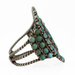 Zuni - Turquoise Cluster and Silver Bracelet c. 1930-40s, size 6.125