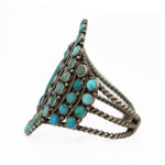 Zuni - Turquoise Cluster and Silver Bracelet c. 1930-40s, size 6.125