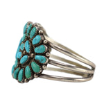 Eunice J. Wilson - Navajo - Turquoise and Sterling Silver Cluster Bracelet c. 1990s, size 6.5