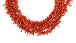 Santo Domingo (Kewa) 6-Stand Coral Branch Necklace c. 1960s, 26" length (J15522-CO-012)