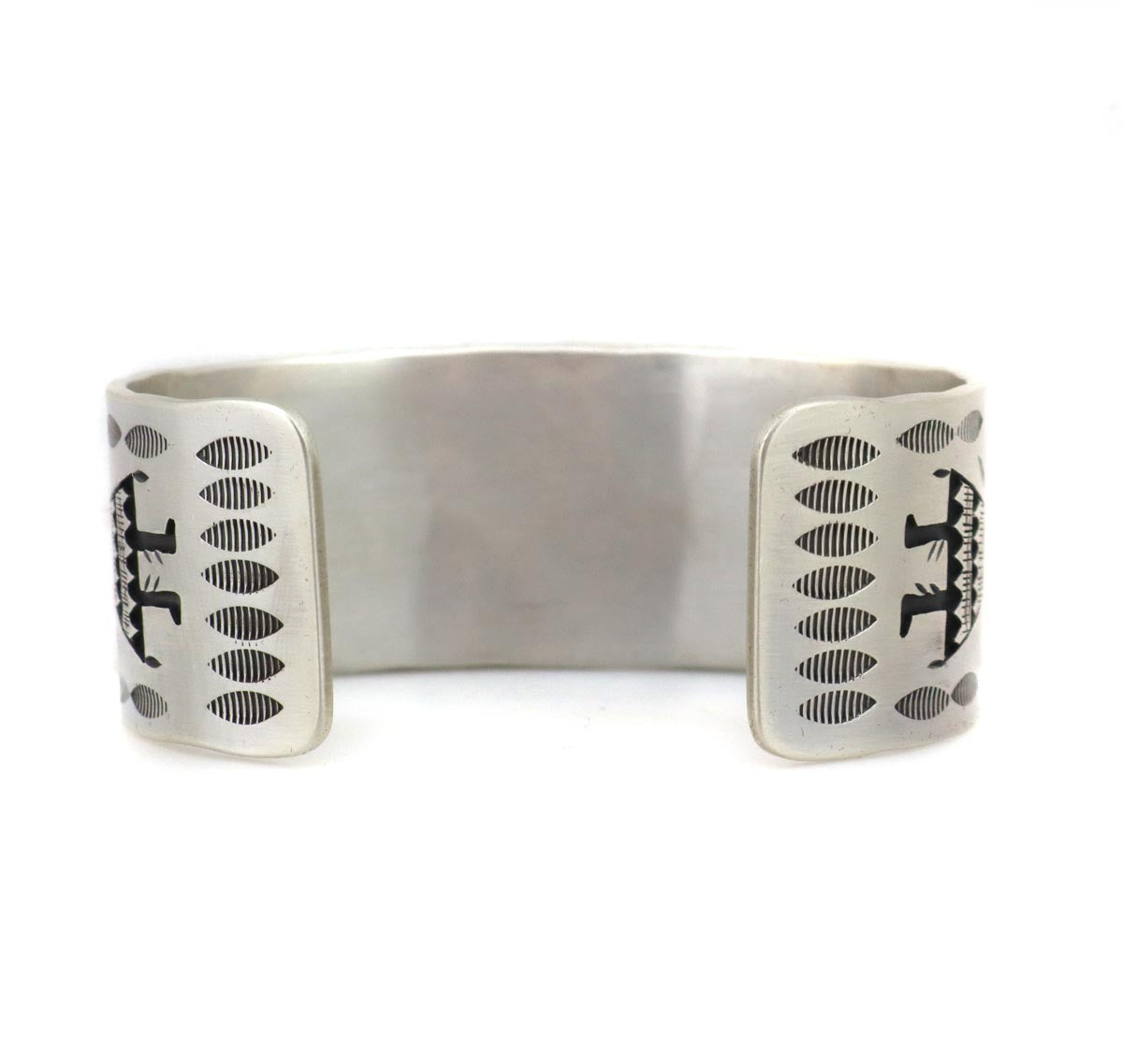 Roland Begay - Contemporary Navajo Sterling Silver Overlay Bracelet wi