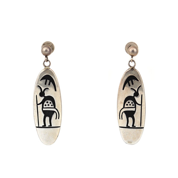 Oval 1970's Hopi Overlay popular Earrings