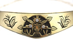 Victor Coochwytewa (1922-2011) and Kopavi International Shop - Hopi 14K Gold Overlay Choker with Diamond Inclusions and Butterfly Kachina Pictorial c. 1979, 14" length (J14923-CO-007) 1