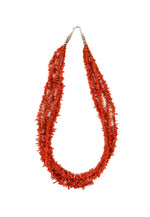 Santo Domingo (Kewa) 5-Stand Coral Branch Necklace c. 1960s, 33" length (J15522-CO-013) 