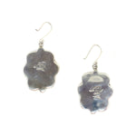 John K. Aguilar - Santo Domingo (Kewa) Contemporary Jasper and Sterling Silver Hook Earrings, 1.5" x 1" (J15589) 1