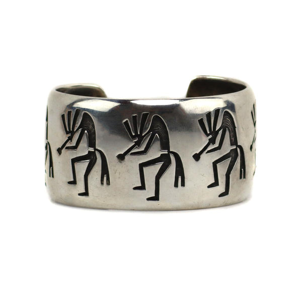 Bernard Dawahoya (1935-2011) - Hopi - Silver Overlay Bracelet with Kok