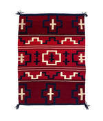 
Navajo Contemporary Child's Blanket with Crosses and Cochineal, Indigo, and Vegetal Dyes c. 49" x 34" (T90404A-1122-011)