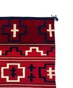 
Navajo Contemporary Child's Blanket with Crosses and Cochineal, Indigo, and Vegetal Dyes c. 49" x 34" (T90404A-1122-011)