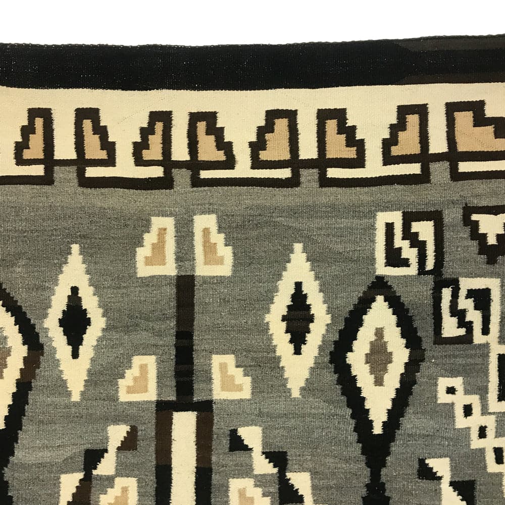 Monumental Navajo Two Grey Hills Rug c. 1930s, 145