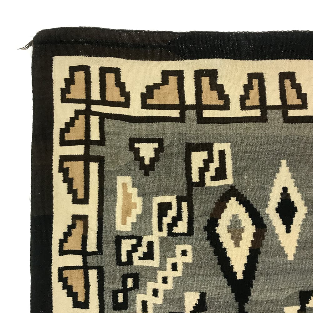 Monumental Navajo Two Grey Hills Rug c. 1930s, 145